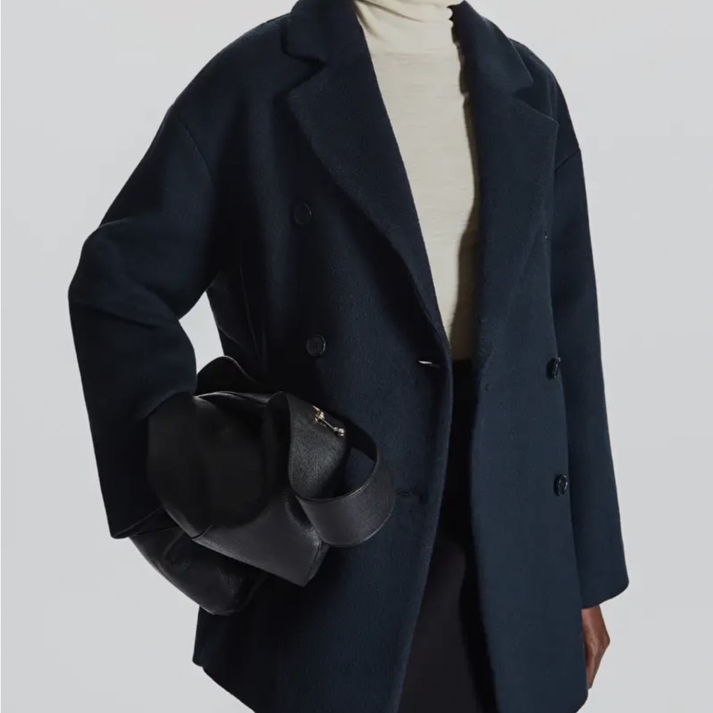 COS Double-Breasted Short Wool-Blend Coat - Picture 3 of 11